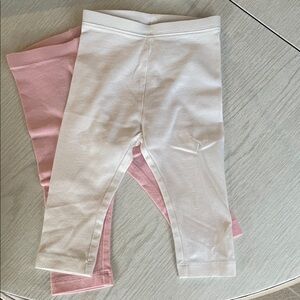 Old Navy Pink and White Kids Leggings Size 12-18months